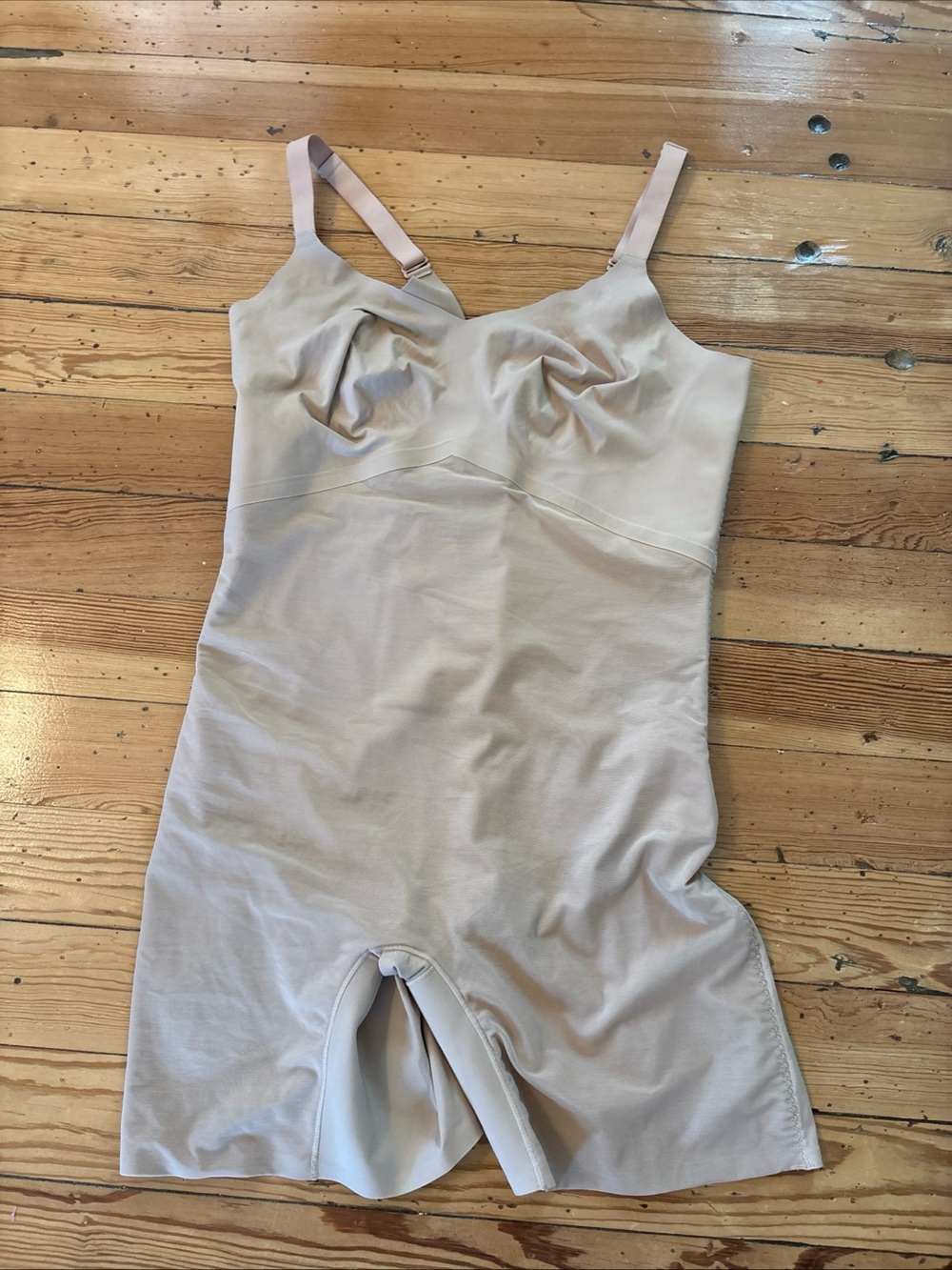 HoneyLove Mid Thigh Bodysuit Shapewear 2X SAND NUDE